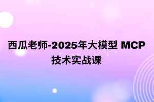 西瓜老师-2025年大模型 MCP 技术实战课